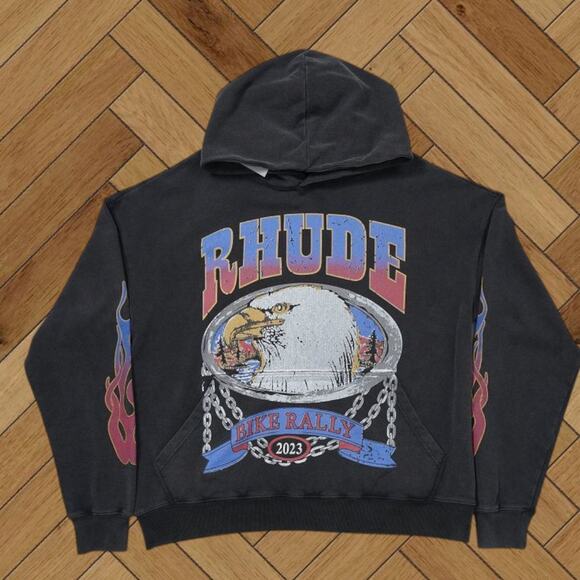 Men's Black Hoodie  Rhude - Picture 1 of 4